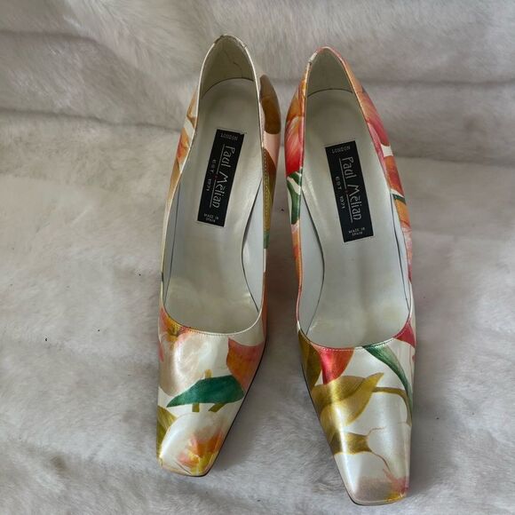 Paul Mèlian patent multi color marble prints slip on pumps square toe si… - Picture 3 of 12